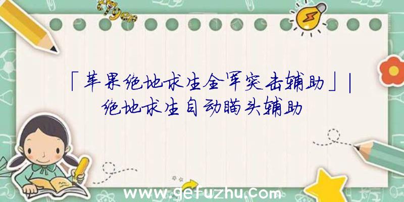 「苹果绝地求生全军突击辅助」|绝地求生自动瞄头辅助